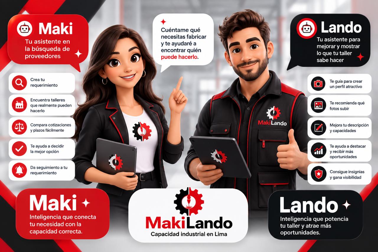 Maki, asistente de las empresas, y Lando, asistente de los talleres